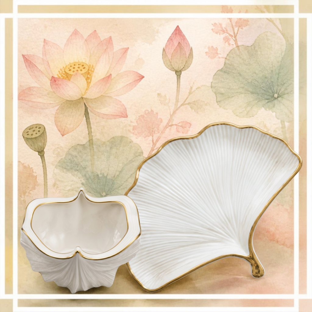 Lotusvase und Schale